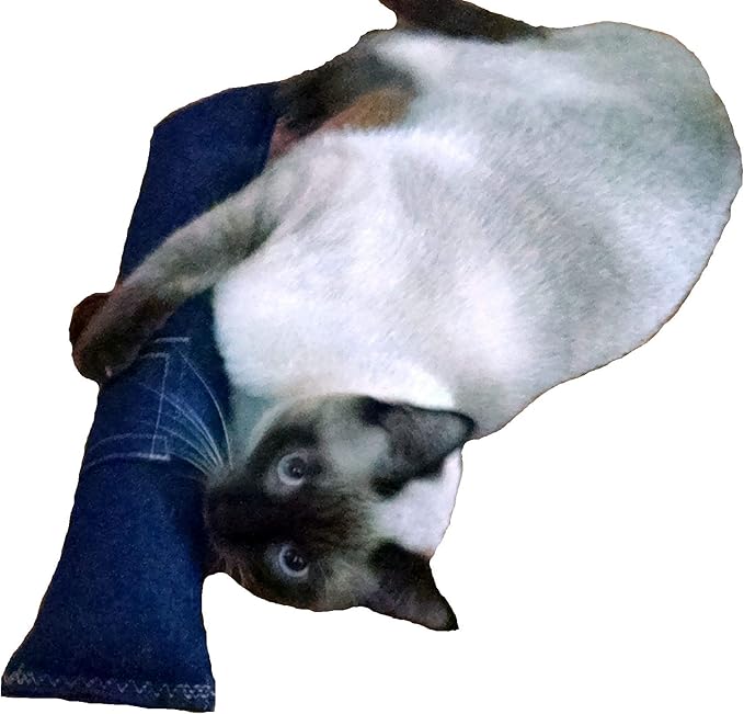 15" Cat Kicker Toy with Refillable Catnip Pocket (Denim) - Filled with Premium Canadian Catnip