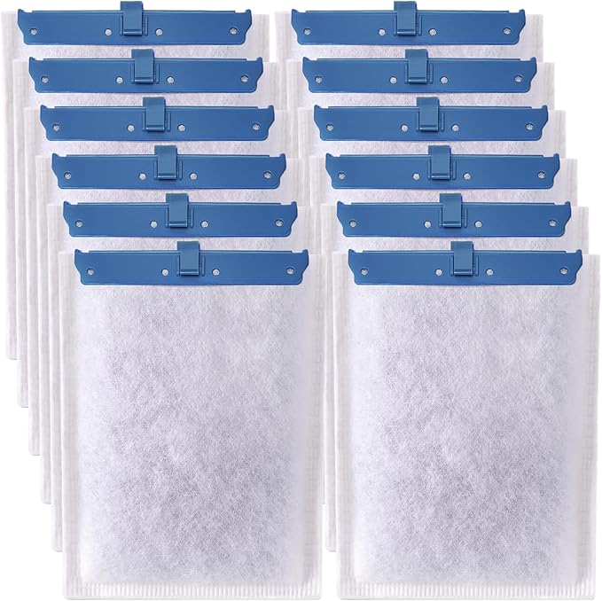 12 Pack Fish Tank Filter Cartridge for Whisper Bio-Bag Filters, Large Aquarium Replacement Filter Cartridges for Whisper Filters 20i,40i/IQ20,30,45,60/PF20,30,40,60 and ReptoFilter