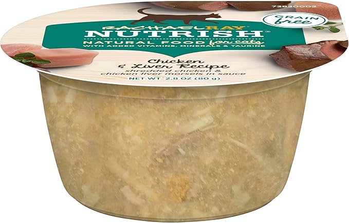 Nutrish Rachael Ray Grain Free Wet Cat Food, Chicken & Liver Recipe, 2.8 oz. Cup, 24 Count
