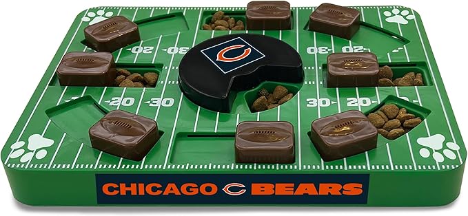 Pets First NFL Chicago Bears Puzzle Toy, Puzzle Treat Dog Toy, Interactive Dog Treat Toy, Dog Puzzle