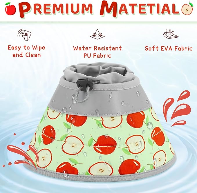 Cat Cone Collar Soft to Stop Licking, Adjustable, Foldable Lightweight Kitten Cones After Surgery Recovery for Cats & Kittens, Cat Cone Alternative (AppleRed, S)