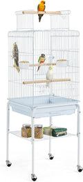 Yaheetech Play Open Top Parrot Bird Cages for Sun Parakeet Cockatiel Green Cheek Conure Lovebird w/Detachable Rolling Stand, White