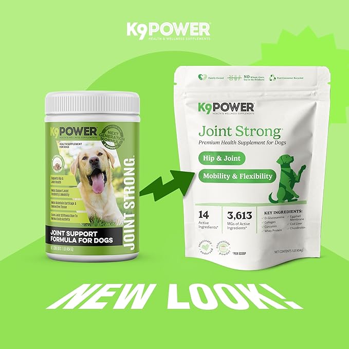 K9 Power Joint Strong Supplement 1 lb - Dog Joint Health & Mobility Support with Glucosamine, Curcumin, Chondroitin, Hip & Joint Pain Relief