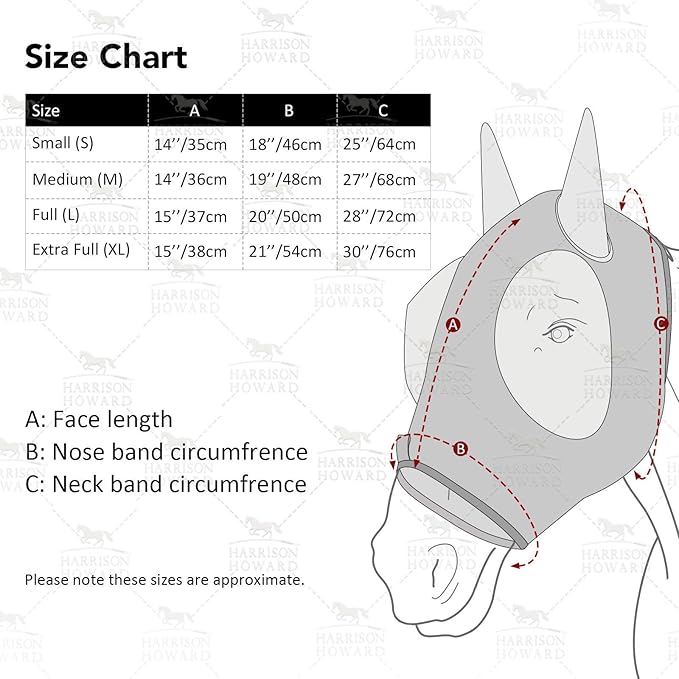 Harrison Howard Super Comfort Stretchy Fly Mask Large Eye Space with UV Protection Soft on Skin with Breathability Tribe Feather Full Size