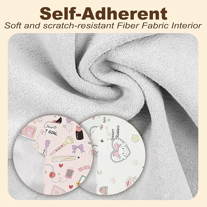 Cat Grooming Wrap, 2pcs [L+XL] Cat Restraint Wrap for Nail Clipping, Ear Cleaning, and Teeth Brushing, Self-Adherent, Anti-Bite, Anti-Scratch, Anti Scratch, Rabbit + Make-up