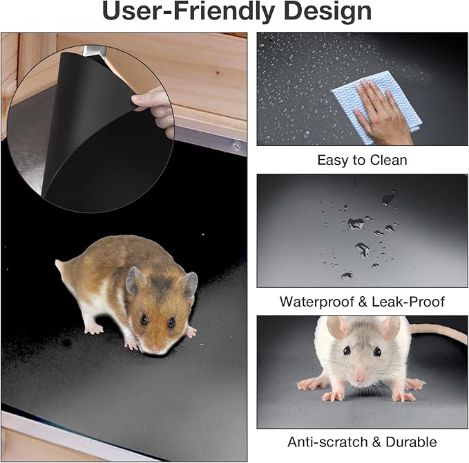 Guinea Pig Cage with Wooden Stand - Hamster Cage, Small Animal Cage Anti Chew Ramp, Hideout, Platform, Pull Out Tray (Wood, L)