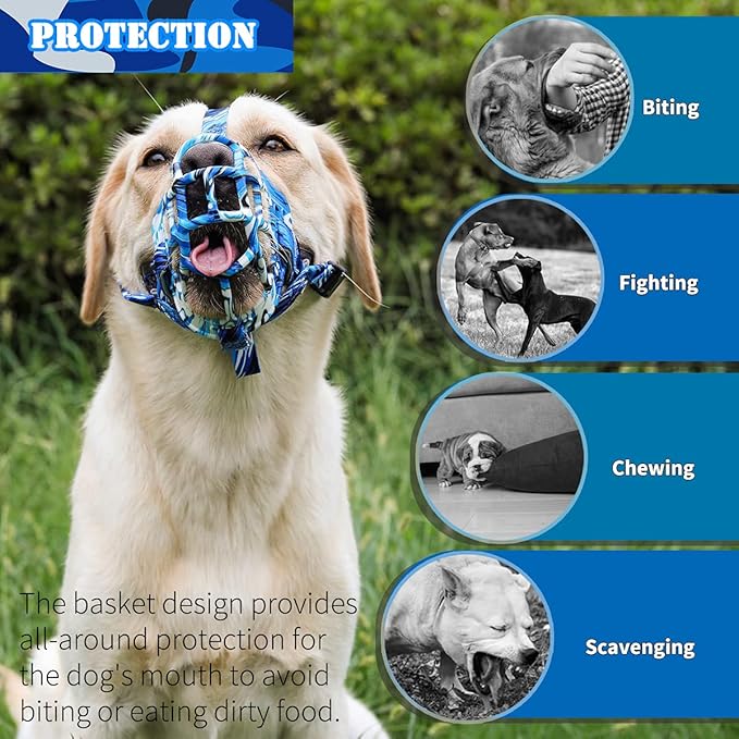 BARKLESS Dog Muzzle, Silicone Basket Muzzle for Small Medium Large Dogs, Soft Cage Mouth Cover Prevent Biting Chewing, Allow Drinking Panting, Suitable for German Shepherd