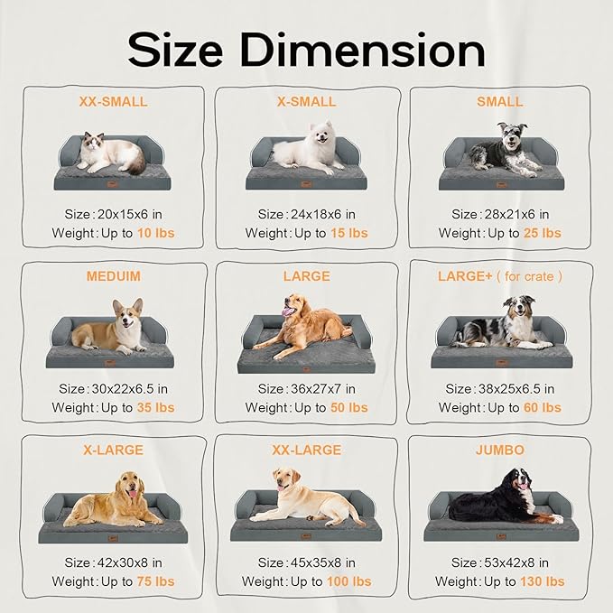 Small Dog Bed Orthopedic Washable Cat Bed Memory Foam Small Couch Sofa Indoor Comfy Pet Beds with Waterproof Removable Cover & Non-Slip Bottom