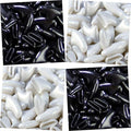zetpo 80 pcs Cat Claw Covers | Cat Nail Caps | with Adhesives and Applicators (XS, Black, White)
