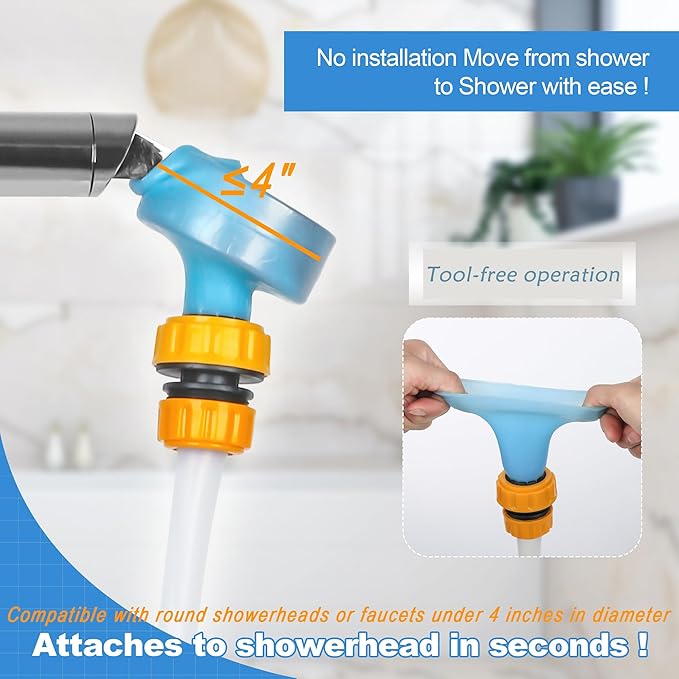Handheld Shower Head with 6 Ft Hose Slip-On Faucet Attachment for Pet Bathing Kitchen and Utility Sink