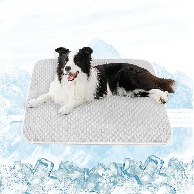 MICROCOSMOS Pet Cooling Mat & Sleeping Pad- Breathable Bubble Surface, EZ Clean. Keep Cooling for Pets, Kids and Adults in Summer.(GreyWhite, 36" x 36")