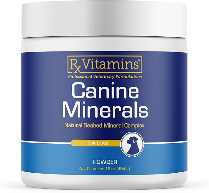 Rx Vitamins Canine Minerals - Essential Minerals for Dogs - Calcium, Magnesium, Iron Supplement, Bone and Joint Supplement for K9, Immune Support - 16oz
