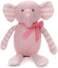 100% Organic Cotton Baby Toys Pink Elephant Stuffed Animals for Newborn 7.1"