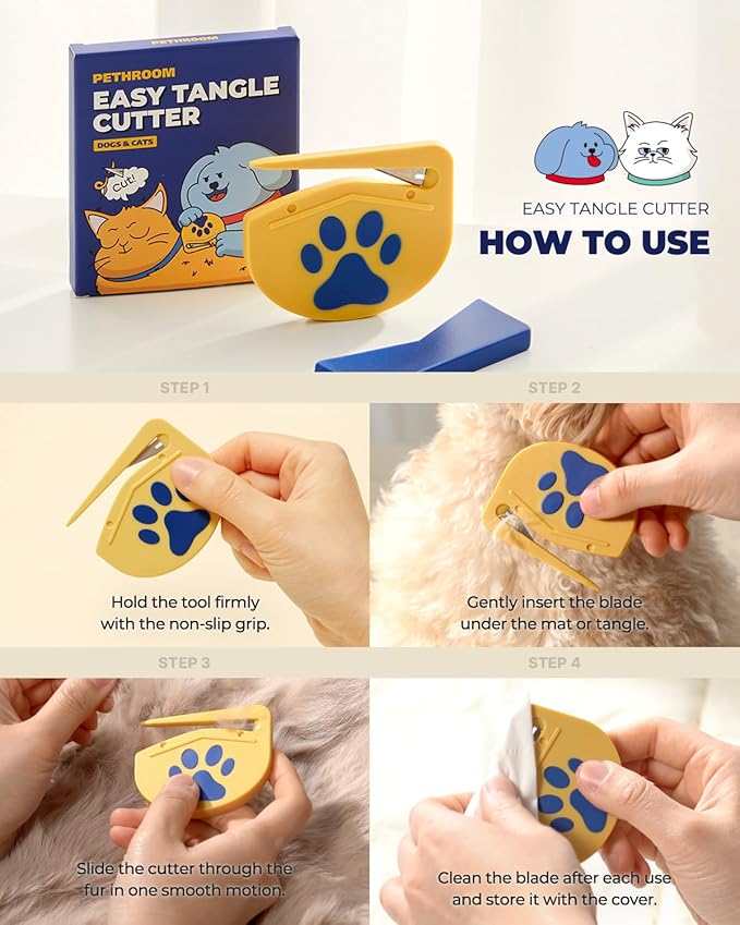 Healing Slicker Brush & Matt Splitter – Gentle Detangling & Shedding Control for Dogs & Cats, 306 Bristles, One-Touch Hair Removal & Safe Dematting Blade for Tangle-Free Grooming