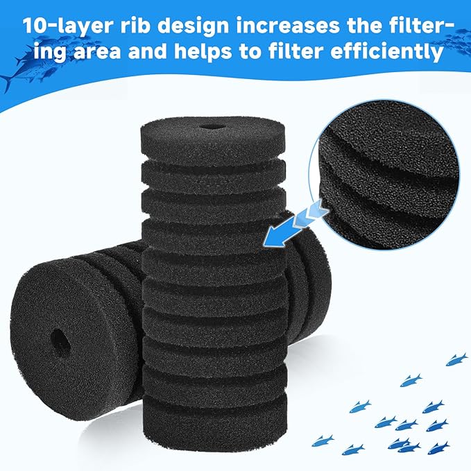 AQQA 4 Pack Aquarium Sponge Filter Replacement for AQ016-L