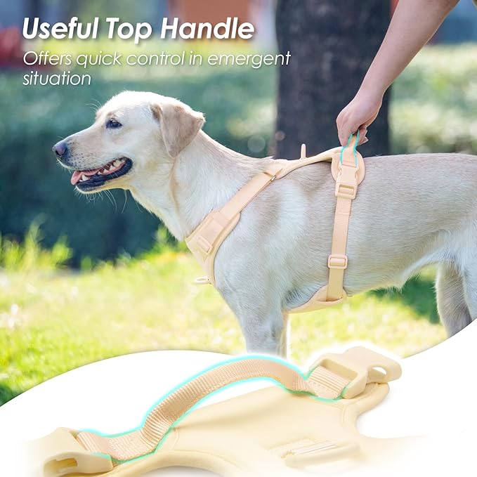 No Pull Dog Harness, Puppy Vest with Front Clip for Small Medium Large Sized Dog(Light Yellow,XS)