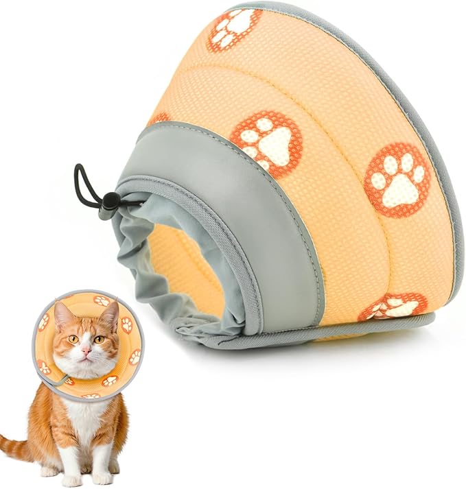 Cat Cone Collar Soft to Stop Licking After Surgery Cat Recovery Collar for Small Large Cats Adjustable Elizabethan Collar