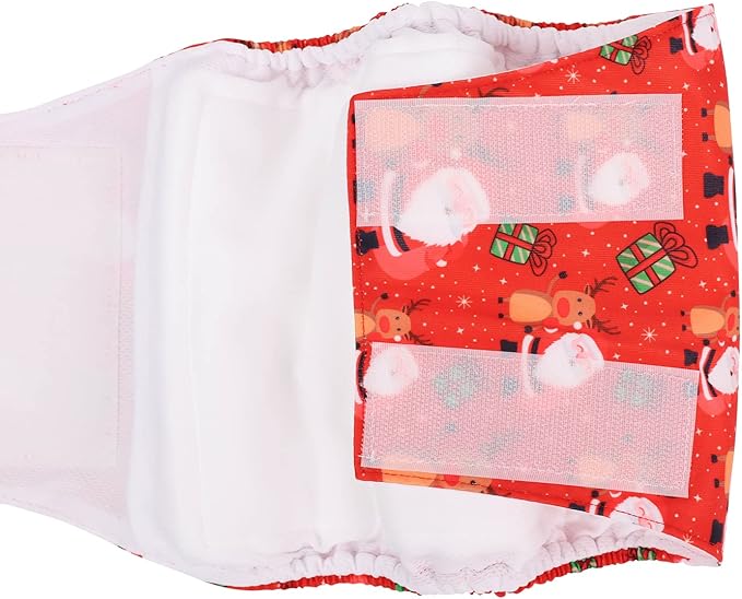 CuteBone Christmas Doggie Diapers for Male Dogs Medium Dog Diapers Male DM34M