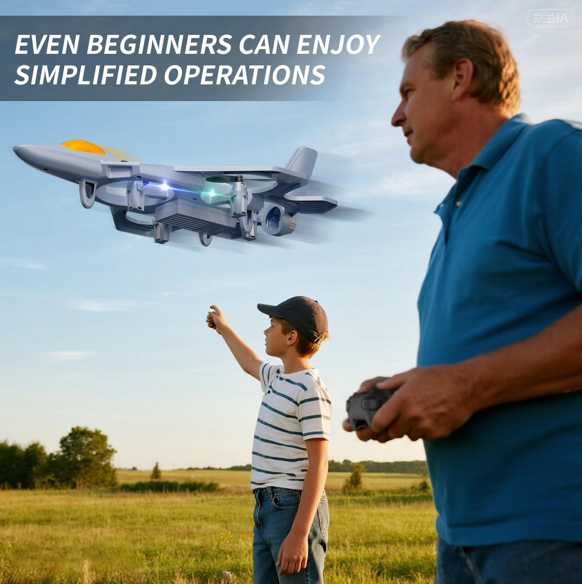 4DRC RC Planes Remote Control Airplanes for Kids, Foam Remote Control Planes for Kids Adults Beginners, Remote Control Helicopter Fighter Jet Drones for Kids Adults, 360° Flip Easy to Fly