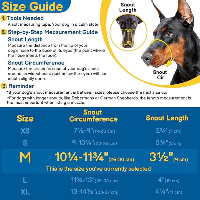 BARKLESS Basket Muzzle for Medium Dogs, Humane Muzzle to Prevent Biting and Scavenging, Snap-on Treat Cover Helps Dogs Acclimatize Mouth Cover, Adjustable Mouth Guard for Positive Training, Grooming