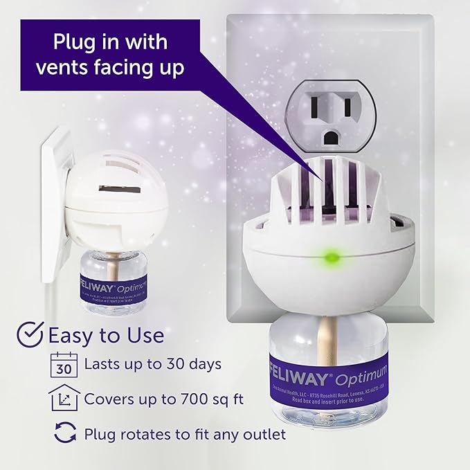FELIWAY Optimum Cat, Enhanced Calming Pheromone Diffuser: 1 Diffuser Kit & 6 Refills