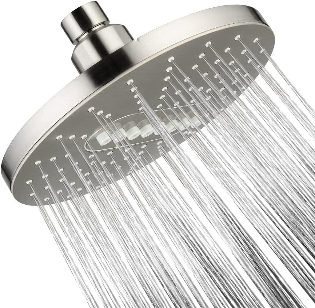 6.3" 2-Spray Rainfall Shower Head with Adjustable Angles