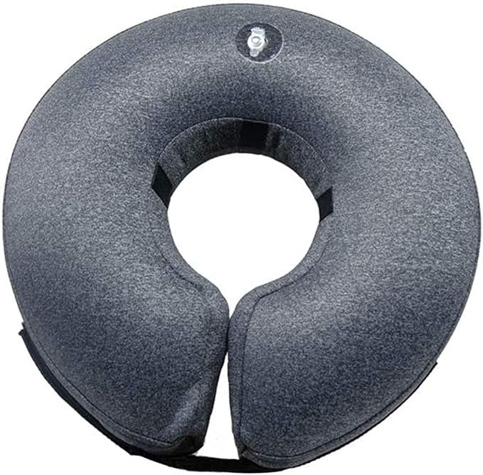 Katoggy Inflatable Dog Cone Collar for Small Medium Large Dogs and Cats, Soft Adjustable Blow up Donut E-Collar for Post-Surgery Recovery