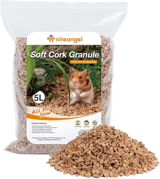 Niteangel Natural Coco/Cork Hamster Bedding Pet Litter for Dwarf Syrian Hamsters, Gerbils, mices, Degus or Other Small Animal