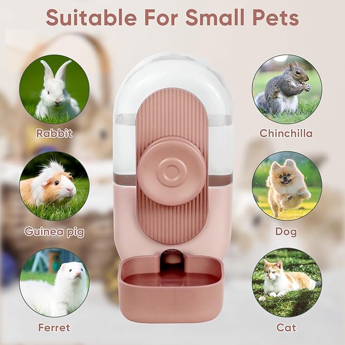 28oz Hanging Automatic Water Dispenser，Rabbit Water Bottle,Bunny Guinea Pig Ferret Water Bowl for Cage,Suitable for Small Animal Puppies(Cage Grid Spacing Over 1.2'')