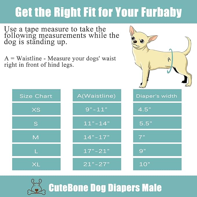 CuteBone Dog Diapers Male Washable Belly Band for Male Dogs Wraps Black 3pcs a Pack DM55L