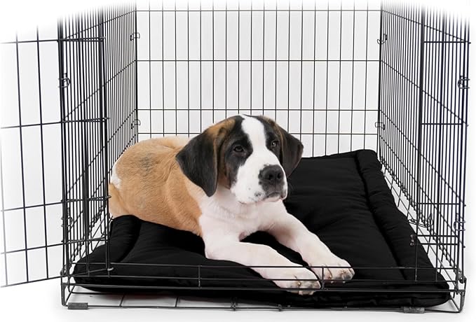 K9 Ballistics Tough Ripstop Dog Crate Pad - Durable & Machine Washable with Non-Skid Bottom and 120-Day Warranty, Fits 36" Wire Crates - Medium Obsidian Black
