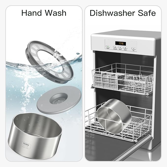 2L No Spill Water Bowl for Dogs, Double-Wall Stainless Steel with Splash-Proof Paws Lid and Floating Disk, Non-Slip Base, Easy to Clean Slow Water Feeder for Small Medium Dogs