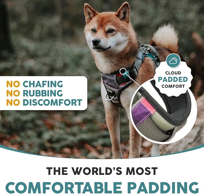 Embark Adventure Dog Harness, Reflective Trim No Pull Dog Harnesses for Small Sized Dogs - Military Grade Nylon, Front Clip with Gel Lined Handle. Soft & Padded Puppy
