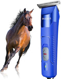 Professional Grooming Electric Corded 2-Speed Horse Clipper with Detachable Blade - Cool & Quiet Running Design - Includes Size T84 Blade for Complete Horse Grooming - Blue
