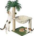 Cat Scratching Post 28 Inches Small Cat Tree Tower with Hammock, Cat Toy Wooden Interactive Condo for Kitten and Adults Cat