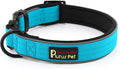 Plutus Pet Tactical Dog Collar, Reflective, Adjustable Heavy Duty Dog Collar, Soft Padded and Comfortable, for Small Medium and Large Dogs (Cyan, XL)