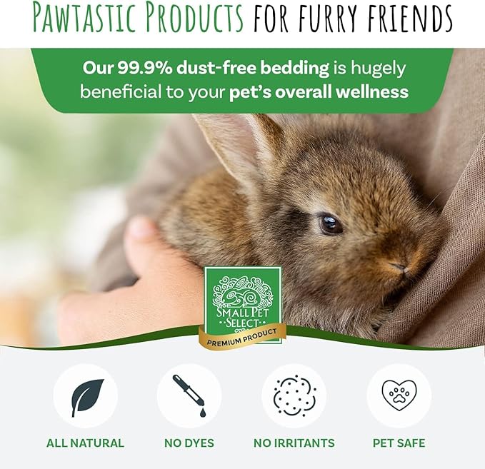 Small Pet Select White Paper Bedding 56L, Litter for Rabbit, Guinea Pig, Hamster, Bunny and Other Small Animals, Made in USA, 56L