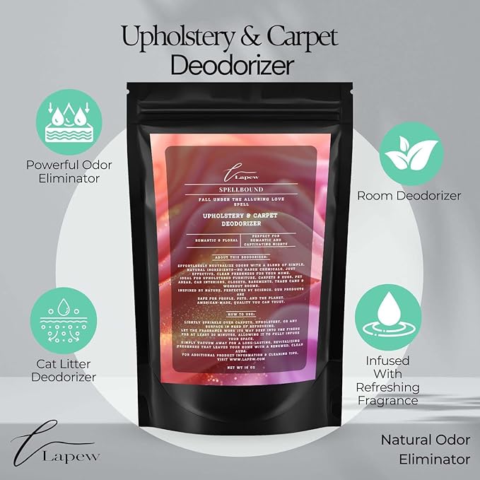 Spellbound Carpet Freshener Powder: Powerful Odor Eliminator for Home, Upholstery Deodorizer, Carpet Deodorizer, Pet Urine, Cat Litter Box - Spellbound Fragrance