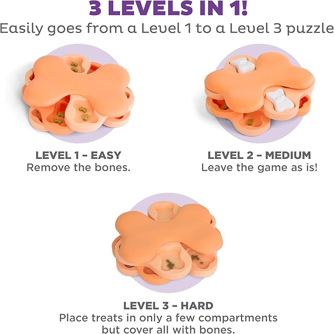 Outward Hound Nina Ottosson Puppy Tornado Dog Puzzle Interactive Treat Puzzle Dog Enrichment Dog Toy for Puppies, Level 2 Intermediate, Pink