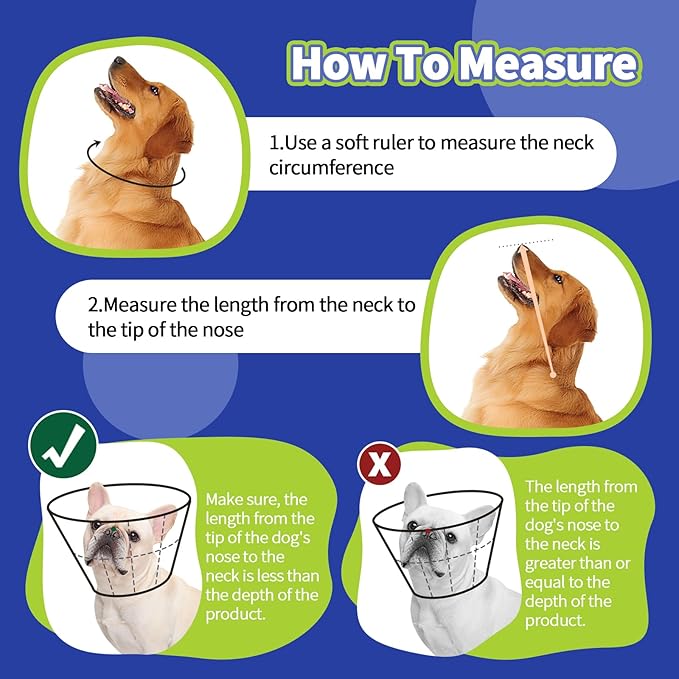 Dog Cone for Large Dogs After Surgery, Soft Dog Cone Collar for Dogs to Stop Licking, Adjustable Comfy E-Collar Alternative Lightweight Post-Surgery Recovery Elizabethan Collar for Pet
