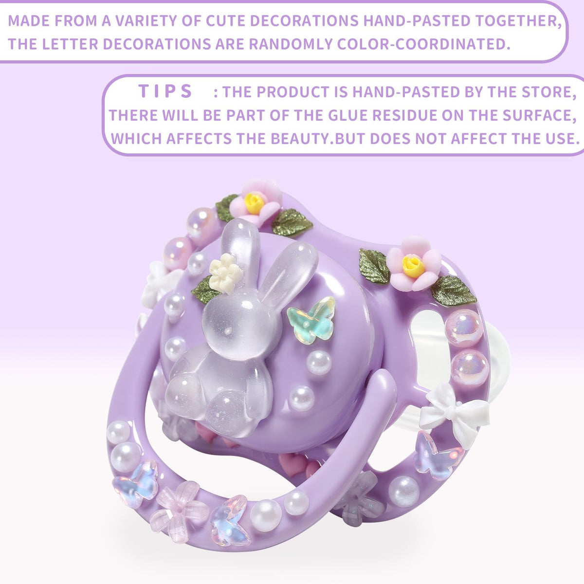 CutiePlusU Large Size Pacifier DIY Handmade Big Shield- White