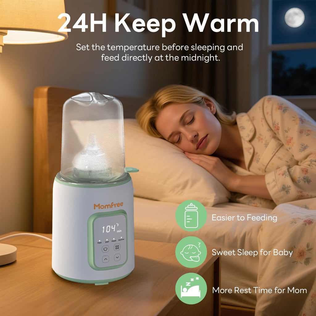 Bottle Warmer, 8-in-1 Fast Baby Bottle Warmer, Grey | for Breastmilk and Formula, Accurate Temperature Control, Automatic Shut-Off, Multifunctional for All Bottles