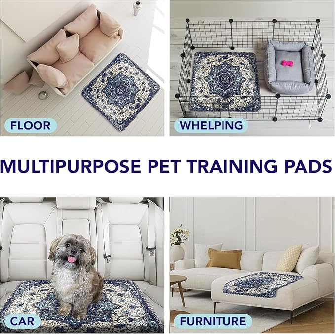 Washable Pee Pads for Dogs - Super Absorbent Reusable Puppy Training Pads - 100% Waterproof, Leak-Proof & Non-Slip Whelping Pads for Pet Housebreaking