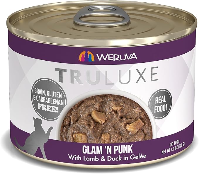 Weruva TruLuxe Cat Food, Glam 'N Punk with Lamb & Duck in Gelée, 6oz Can (Pack of 24)