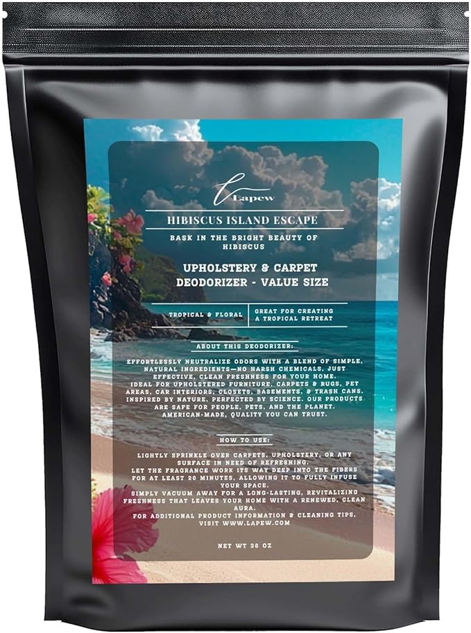 Hibiscus Island Escape Carpet Freshener Powder Refill 36 oz | Powerful Odor Eliminator for Home | Upholstery Deodorizer | Carpet Deodorizer | Pet Urine | Cat Litter Box