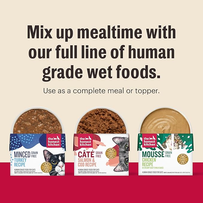The Honest Kitchen Minced - Chicken in Bone Broth Gravy Wet Cat Food, 5.5 oz (Pack of 12)