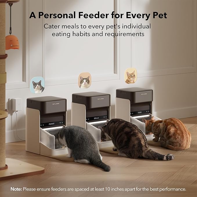 Bundle of PETLIBRO Upgraded RFID Automatic Cat Feeder, 2 Packs 5G Wi-Fi Automatic Pet Feeder, 3L Auto Cat Feeder App Control with Light Collar Tag + PETLIBRO 6 Packs Pet Food Desiccant Bag
