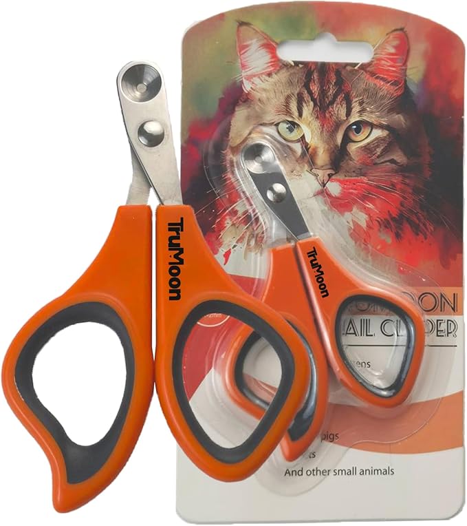 Trumoon Easy Cat Claw Trimmers with Circular Guard- Avoid Over Cutting Meow Nail Clippers for Cats Who Like to Struggle - Professional Grooming Tool for Kitten Cat