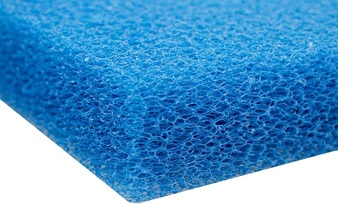 AQUANEAT Aquarium Filter Sponge Open Cell Foam Sheet Bio Sponge Filter Media Pad HMF Fish Tank Sump Divider (23" Lx 12.25" W x 2" H, Blue)