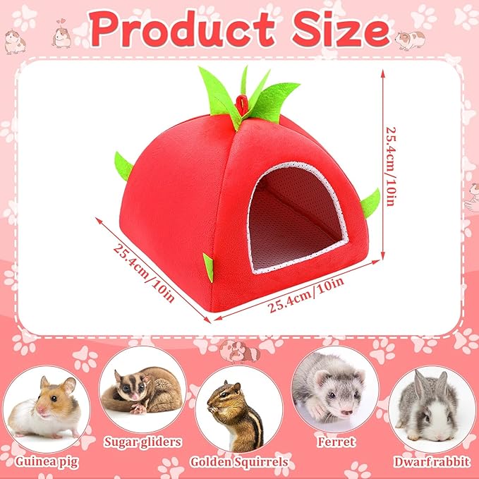 UPINS Guinea Pig Hideout,Guinea Pig Bed Washable Small Animal House Cage Accessories for Chinchillas Hamsters Hedgehogs Ferrets Bearded Dragons and Rats